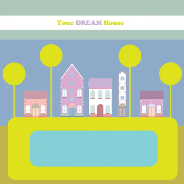Zestaw Dom Kolorowe Kolekcji Domowej Infografiki City Ilustracja Wektorowa — Wektor stockowy
