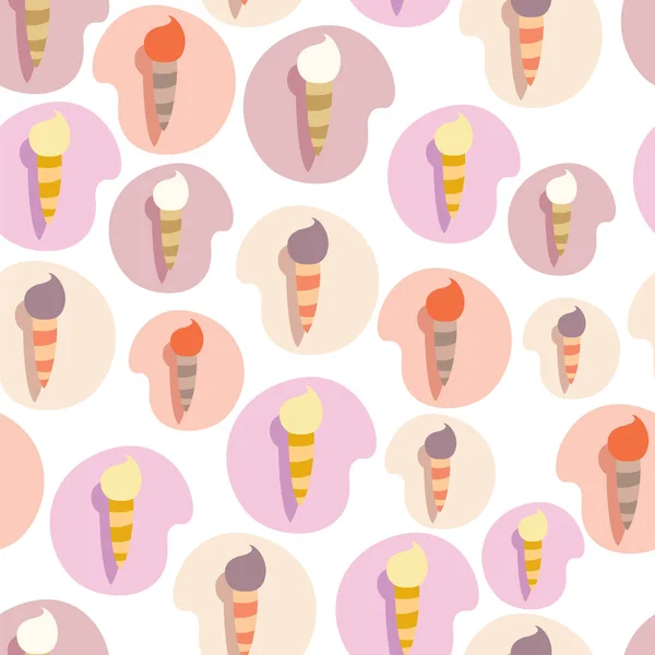 Lovely Ice Cream Cones Seamless Background Pattern Vector Illustration — Stock Vector