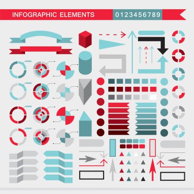 Infographic öğeleri grafikler, grafik, diyagram, oklar, signsbars buttonsborders vb vektör çizim seti