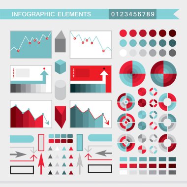 Infographic öğeleri grafikler, grafik, diyagram, oklar, signsbars buttonsborders vb vektör çizim seti