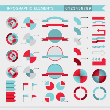 Infographic öğeleri grafikler, grafik, diyagram, oklar, signsbars buttonsborders vb vektör çizim seti