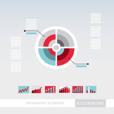 İş infographics öğeleri şablonu. Modern, Soyut, basit düz tasarım stili. Vektör çizim