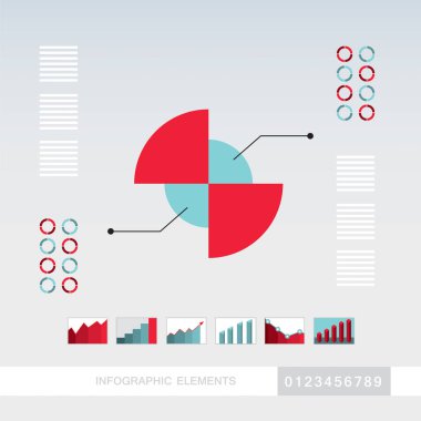 İş infographics öğeleri şablonu. Modern, Soyut, basit düz tasarım stili. Vektör çizim