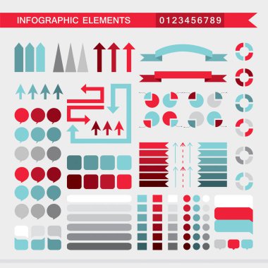 Infographic öğeleri grafikler, grafik, diyagram arrowssignsbars buttonsborders vb vektör çizim