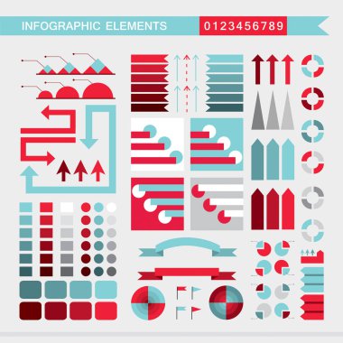 Infographic öğeleri grafikler, grafik, diyagram, oklar, işaretler, Bar buttonsborders etcvector illüstrasyon kümesi