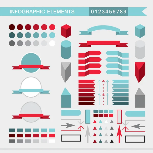 Elementos Infográficos Setas Sinais Barras Botões Bordas Etc Ilustração Vetorial — Vetor de Stock