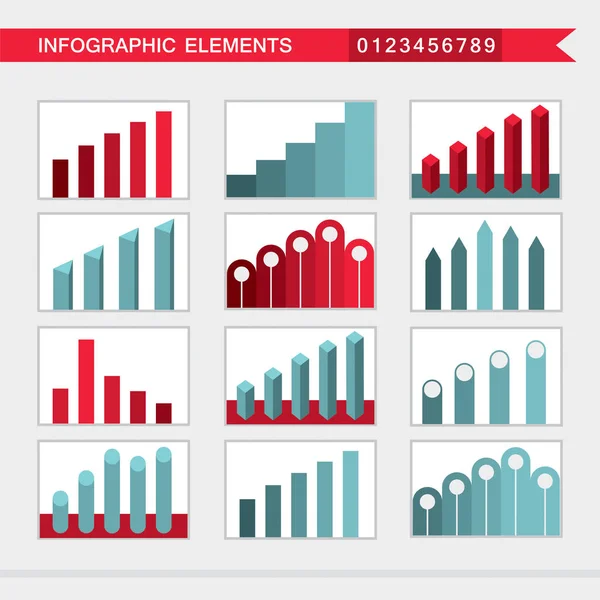 Elementos Infográficos Gráficos Gráficos Diagrama Gráfico Vector Ilustración — Vector de stock