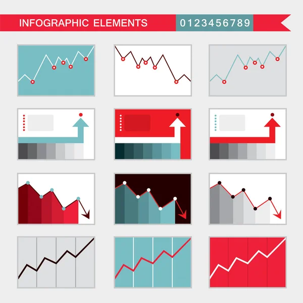 Infographic Elements Charts Graph Diagram Vector Illustration — Stock Vector