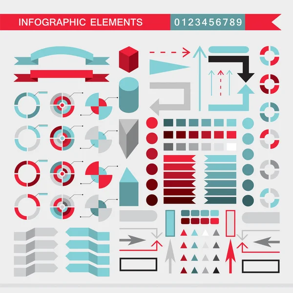 Jeu Éléments Infographiques Graphiques Graphiques Graphiques Diagrammes Flèches Barres Signalisation — Image vectorielle