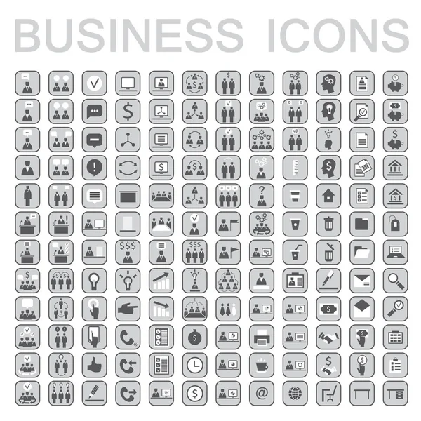 Set Von 144 Web Symbolen Für Unternehmen Finanzen Büro Kommunikation — Stockvektor