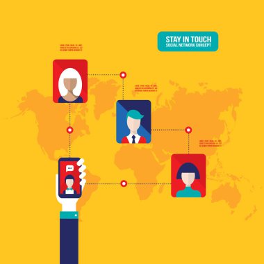 İşadamı el web simgeler sosyal ağ ve iletişim konsepti ile mobil akıllı telefon tutarak