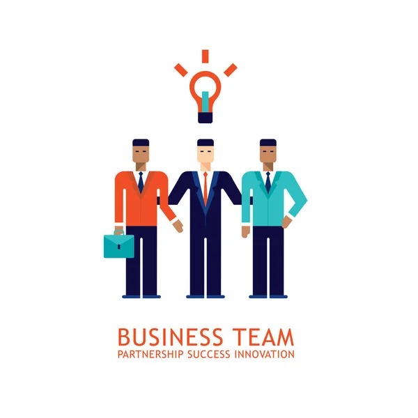 Geschäftsmann Partnerschaft Teamwork Zusammenarbeit Erfolgreiche Business Team Konzept Flache Design — Stockvektor