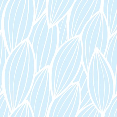 Beyaz ve mavi renklerde vektör sorunsuz çiçek arka plan deseni. El - çizilmiş öğeleri. Tekstil, kağıt, tebrik kartı, kartpostal tasarımı, zemin, afiş için şablon.