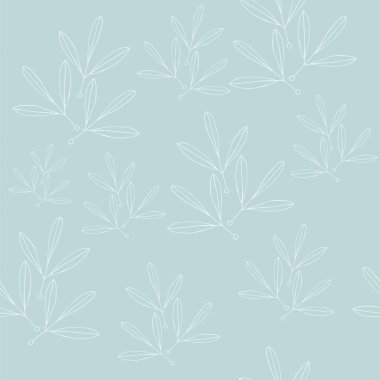 Vektör sorunsuz arka plan deseni. El - çizilmiş çiçek yaprakları tasarım öğeleri