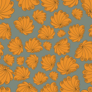 Sorunsuz çiçek arka plan deseni. El - çizilmiş öğeleri, süsleme, doğa teması. Vektör çizim