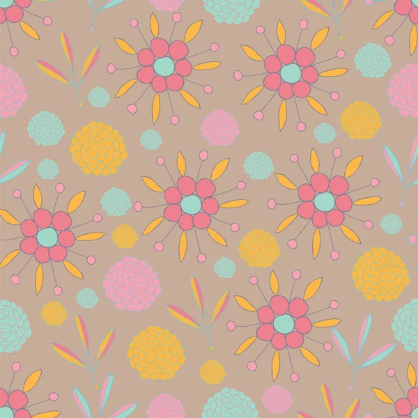 Patrón Fondo Inconsútil Floral Colorido Plantilla Para Textiles Papel Tarjeta — Archivo Imágenes Vectoriales