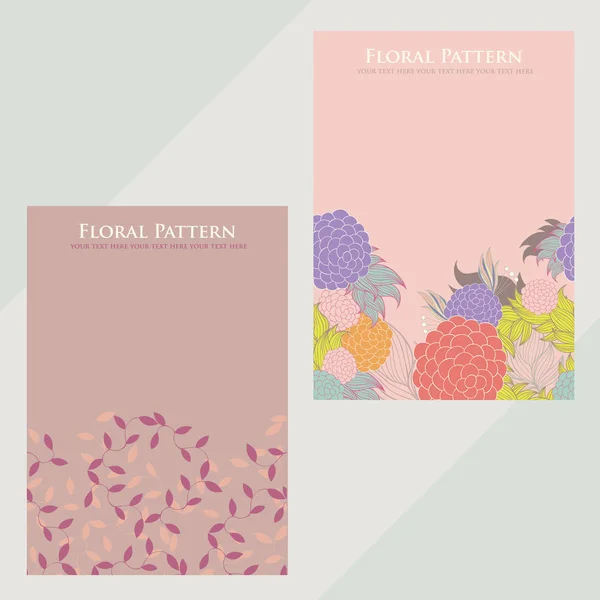 Floral Hälsning Kort Inbjudan Vykort Formgivningsmall Vektorillustration — Stock vektor