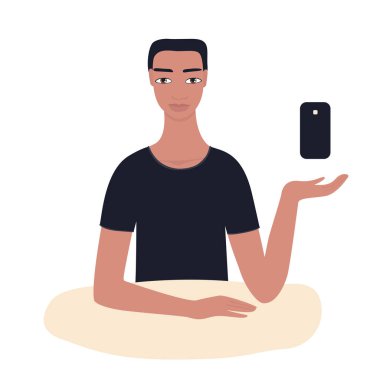 Yakışıklı delikanlı karışık yarış Güney Doğu Asya Pasifik Adalı etnisite cep telefonu sunulması