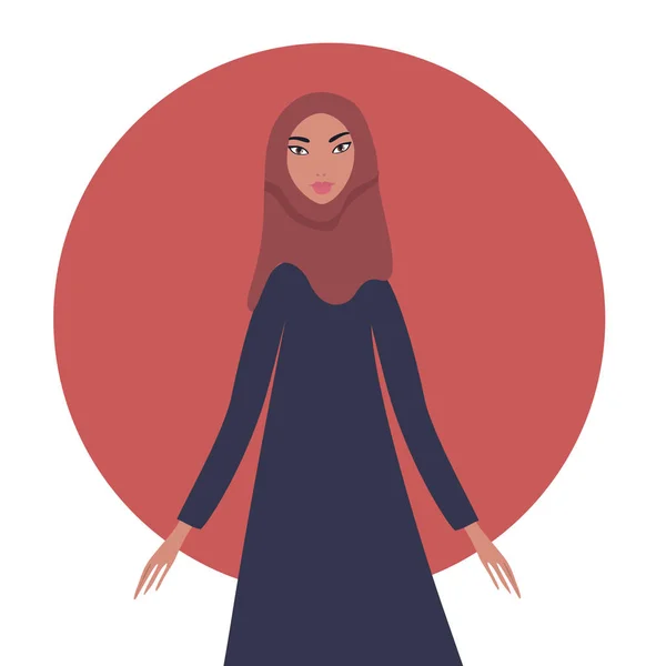 Lovely щасливі молодої дівчини красиві портрет мусульманську жінку — стоковий вектор