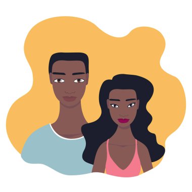 Afro-Amerikan egzotik görünümlü Pasifik Adalı çift aşk mutluluk ilişki kavramı