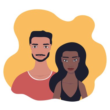 Karışık yarış çift portre Multi ırksal ilişki kavramı