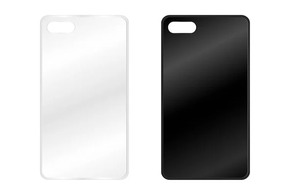 Módní Pouzdra Smartphone Dva Typy Bílá Černá Bílém Pozadí Lesklý — Stockový vektor