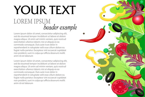 Healthy Food Template Cover Menu Vegetarian Restaurant Cafe Advertising Brochure — Stock Vector