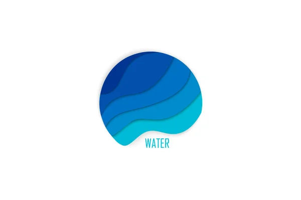 Logo Coloré Sur Blanc Gagné Avec Image Des Vagues Mer — Image vectorielle