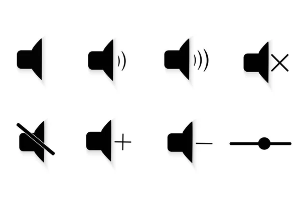 Zbiór Znaków Sygnału Dźwiękowego Znaki Dodawania Głośności Urządzeniu Mobilnym Wykreślił — Wektor stockowy