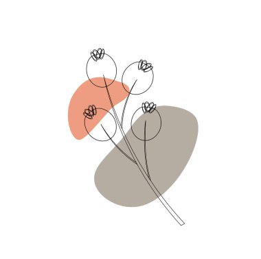 Böğürtlenli yaprak ve dalların doğal bileşimi. Doğal bir ürünün satışı için ikon ya da kapak. Botanik elementleriyle soyut vektör resmi.