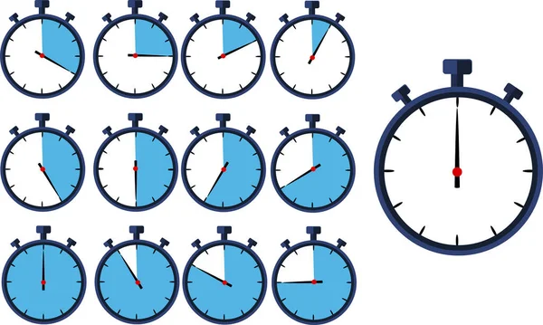 Manuell Stoppur Kronograf Hastighetsmätning Sekunder Förmåga Att Mäta Och Beräkna — Stock vektor