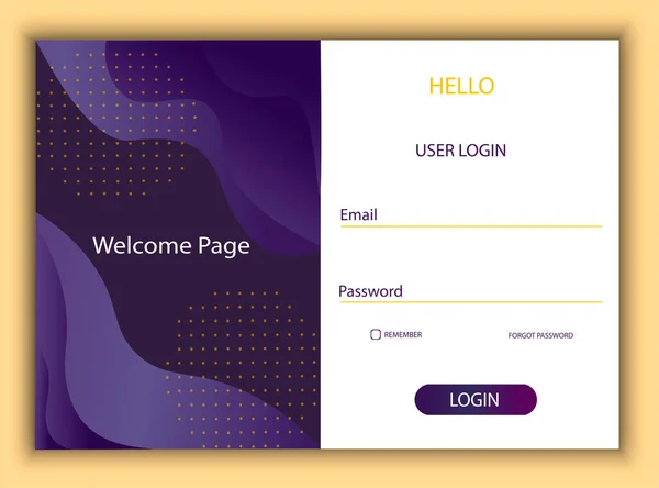 Colorful Pre Registration Page Layout Log Your Personal Account Website — Stock Vector
