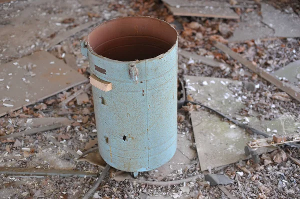 Old broken soviet washing machine in ghost town Pripyat, Chernobyl zone, abandoned things