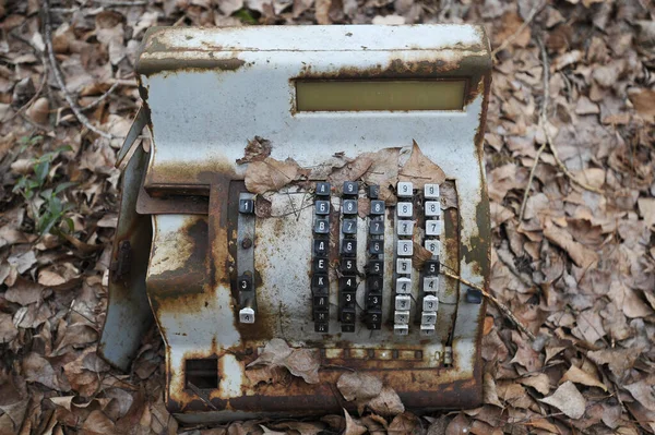Antiguo Cajero Automático Oxidado Zona Chernobyl Cosas Abandonadas — Foto de Stock