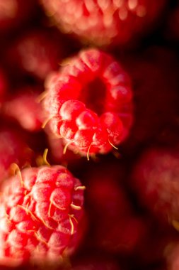 Organik ahududu arkaplanı. Faydalı yemek.