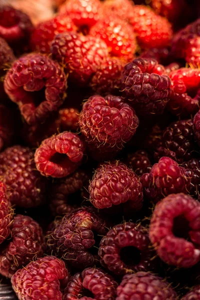 Organic Raspberry Fruit Background Useful Food — Stock Photo, Image