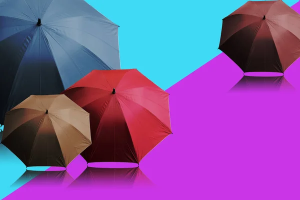 Зонтик Красочный Цветном Фоне — стоковое фото