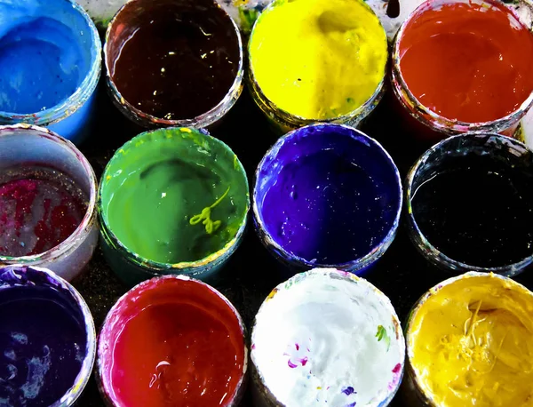 Yağlı boya Plastik Konteyner, yakın çekim