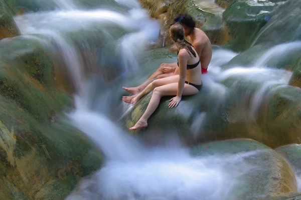 Horké Prameny Teplou Vodou Podzim Krabi — Stock fotografie