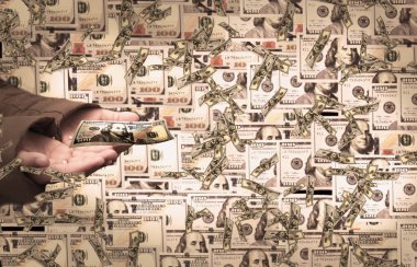 yeni yüz dolarlık banknot iş arka planı için