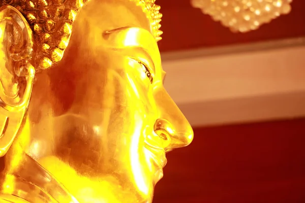Detail Obličeje Sochy Buddhy — Stock fotografie