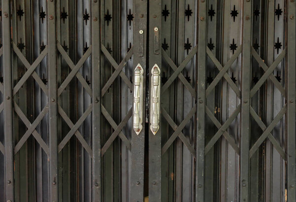 old style zinc sliding gates door