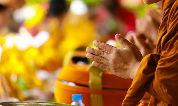 Hand Monk Buddhist Prayer Process — Stock Photo, Image