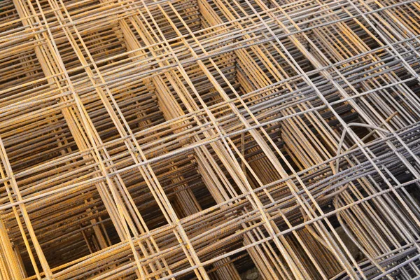 Steel Reinforcement Nets Construction Scenic Wire Mesh Steel Industry Background — Stock Photo, Image