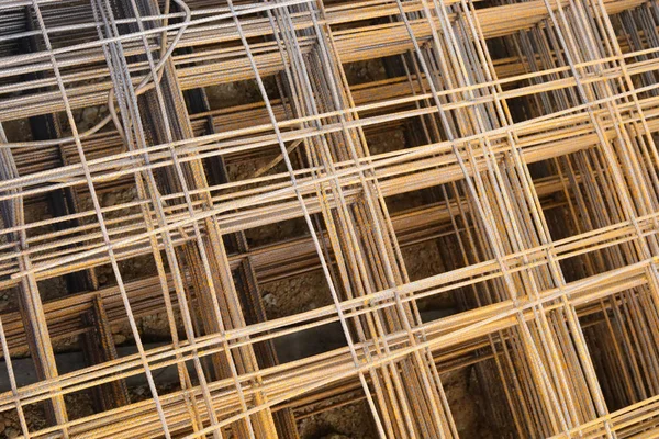 Steel Reinforcement Nets Construction Scenic Wire Mesh Steel Industry Background — Stock Photo, Image