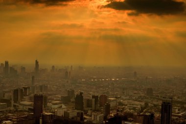 Ana yol Otoban, Bangkok Tayland ile gece Bangkok şehir.