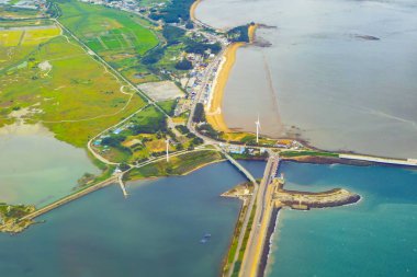 Güney Kore Adası görünümünü hava fotoğrafları