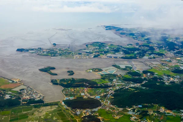 Pohled Letecké Snímky Ostrov Jižní Korea — Stock fotografie