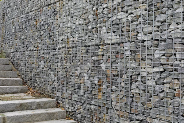 Πέτρινο Τοίχο Καθαρό Χάλυβα — Φωτογραφία Αρχείου