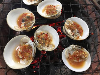 kabuklu, hoy pok koh Larne (Geloina sp.) olarak bilinen Tay yerel gıda.